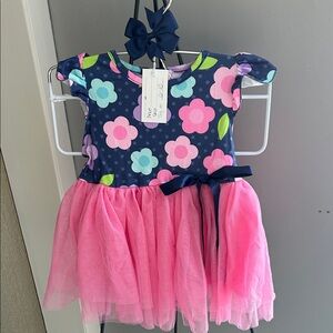 Pete + Lucy Floral Dress with Pink Tulle Skirt
Size 6-12 months